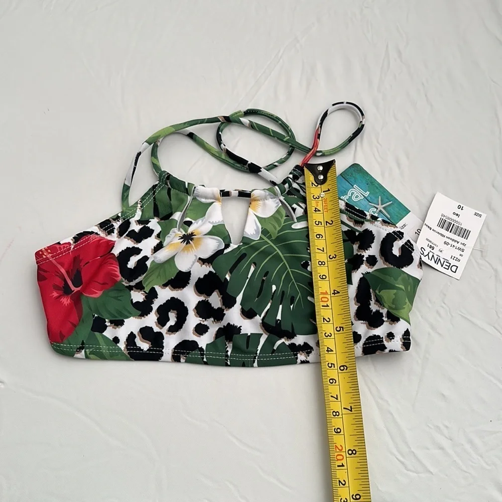 Coral and Reef Addison multicolor white green red black floral bikini